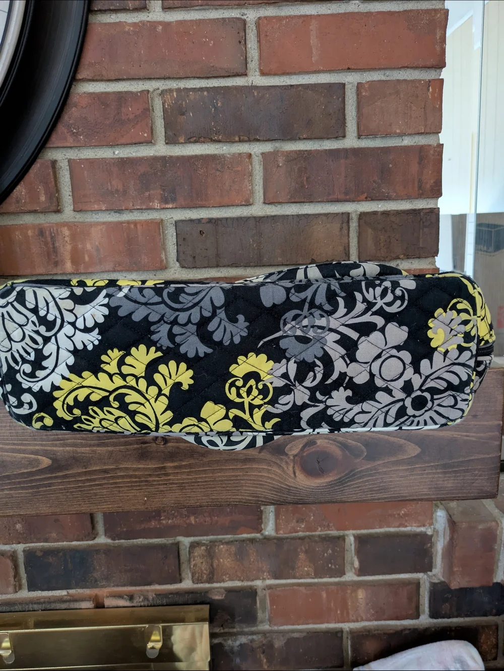Vera Bradley Floral Quilted Tote in Black, Gray & Yellow